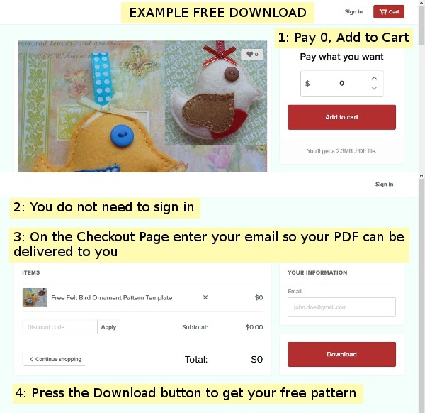 Free Felt Bird Ornament Pattern Template: Make a Songbird or Christmas Robin
