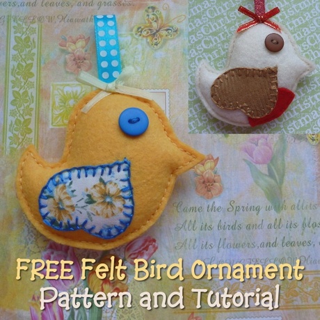 Free Felt Bird Ornament Pattern Template: Make a Songbird or Christmas Robin