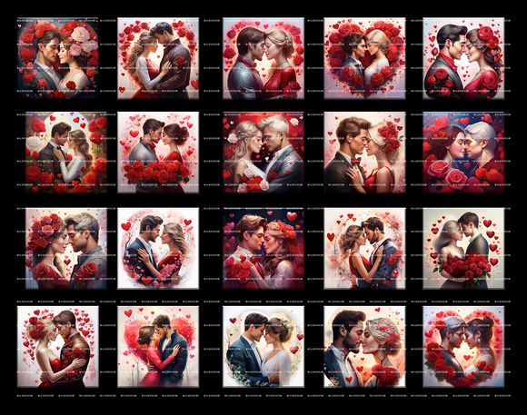 VALENTINES ART PAINTINGS &quot; COUPLES&quot;