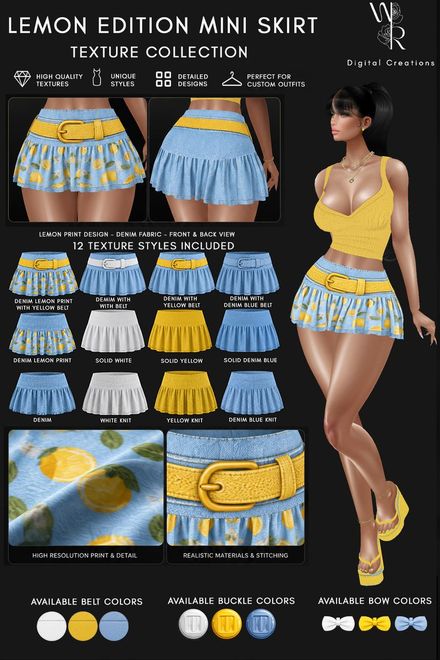 IMVU MINI SKIRT TEXTURES - LEMON EDITION