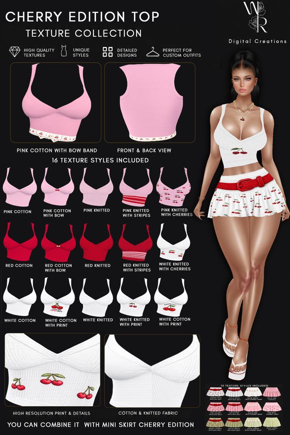 IMVU TOP TEXTURES - CHERRY EDITION