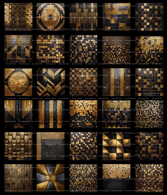 BLACK GOLD MOSAIC WALLS