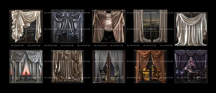 SHINY WINDOW DRAPES