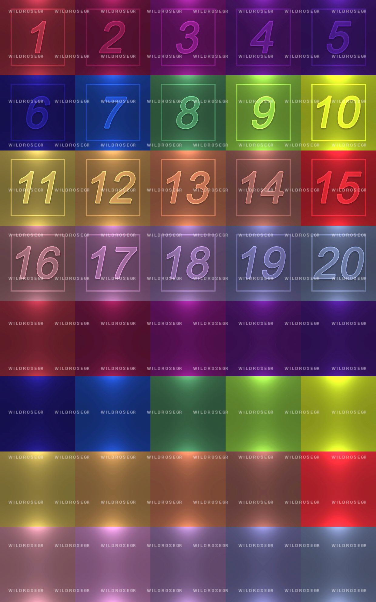 Red Numbers Code Wall NUMBERED & COLORED WALLS $2
