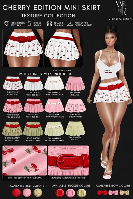 IMVU MINI SKIRT TEXTURES - CHERRY EDITION