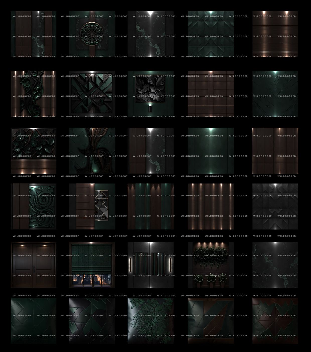 Dark Green Lounge Rooms