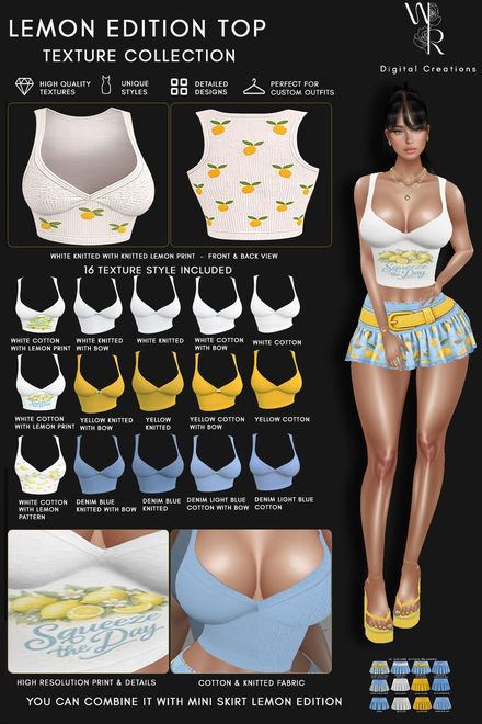 IMVU TOP TEXTURES - LEMON EDITION