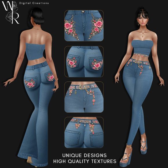 IMVU JEANS TEXTURES - PINK ROSE EDITION