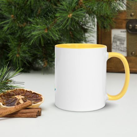 White Ceramic Mug with Color Inside