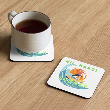 Wilmaarol summer surfCork-Back Coaster