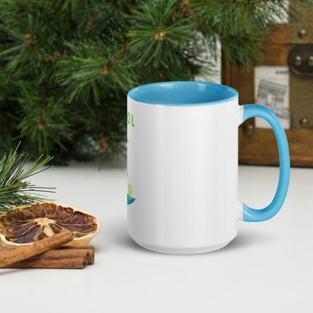 Wilmarol summer surf White Ceramic Mug with Color Inside