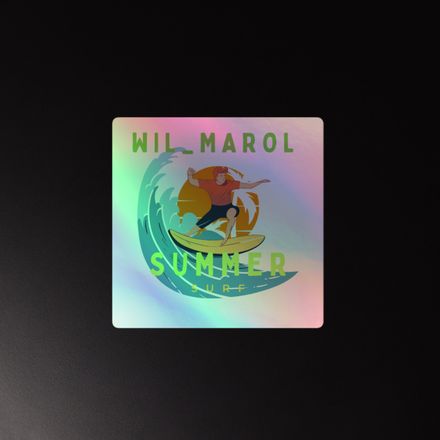 Wilmarol summer surf Kiss-Cut Holographic Stickers