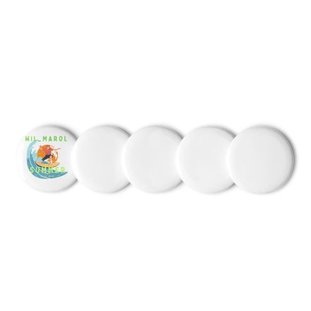 wilmarol summer surf  Set of Pin Buttons