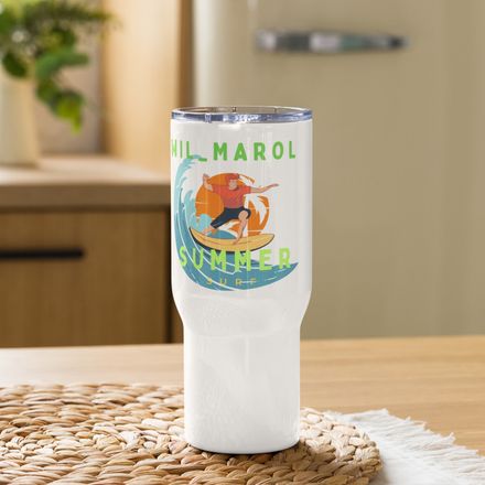  Wilmarol summer surf Travel Mug with a Handle
