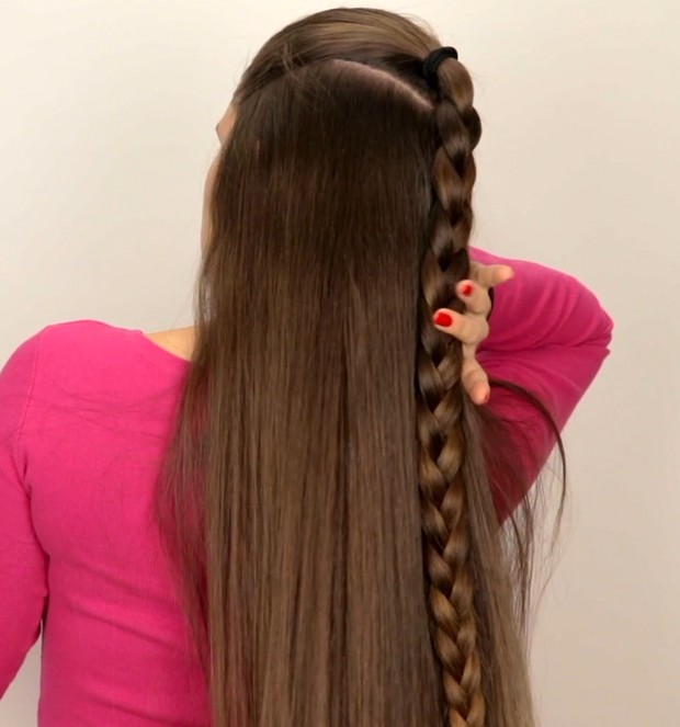 VIDEO - Suzana&#x27;s special hairstyle: Vertical double braids