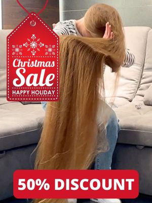 VIDEO - Floor length hair in the huge sofa