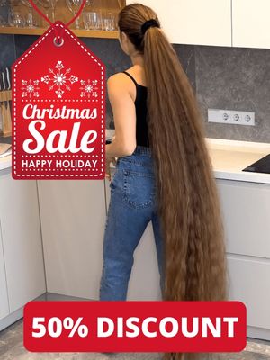 VIDEO - Perfect, heavy floor length hair in the kitchen