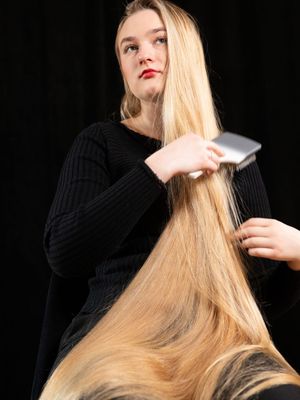 PHOTO SET - The ultimate thick hair brushing in chair photoshoot