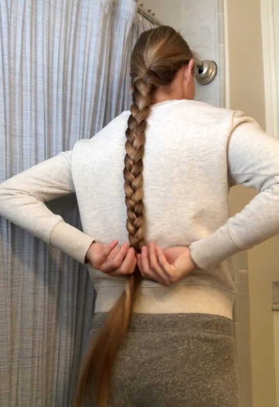 PHONE VIDEO - Serafina brushing out a braid