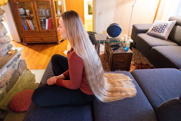 PHOTO SET - Extremely perfect blonde hair by the fireplace photoshoot