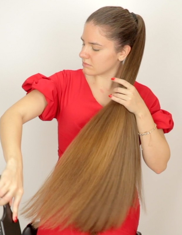 VIDEO - Tight, high ponytail