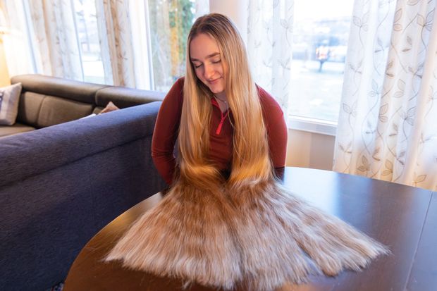 PHOTO SET - Extremely perfect blonde hair by the fireplace photoshoot