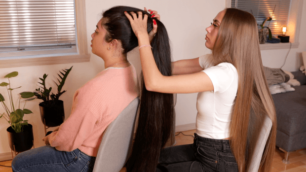 VIDEO - The longest ponytails Celina has ever made