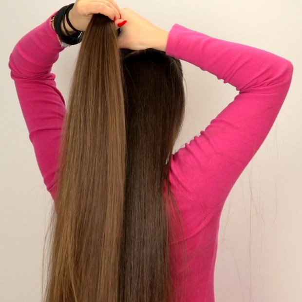 VIDEO - Suzana&#x27;s special hairstyle: Vertical double braids