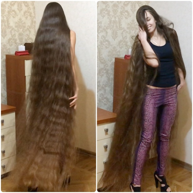 VIDEO - High heels and floor length hair