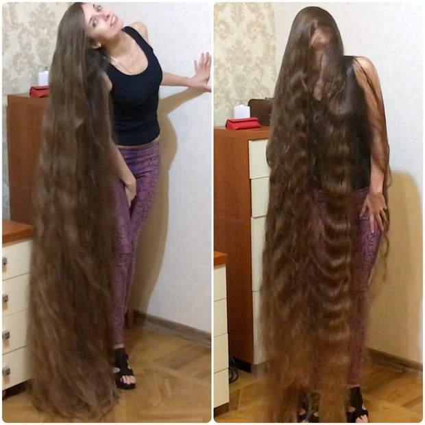 VIDEO - High heels and floor length hair