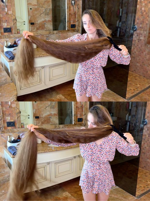 VIDEO - Extreme super thick and long hair