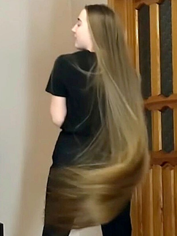VIDEO - Rapunzel hair dancing and fun