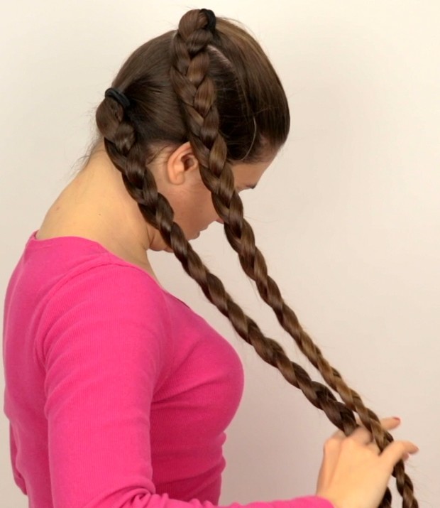 VIDEO - Suzana&#x27;s special hairstyle: Vertical double braids