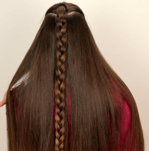 VIDEO - Suzana&#x27;s special hairstyle: Vertical double braids