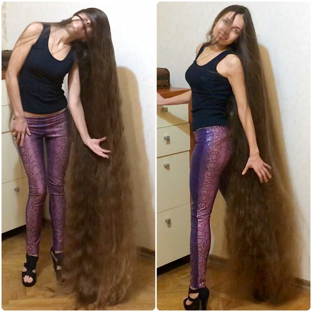 VIDEO - High heels and floor length hair