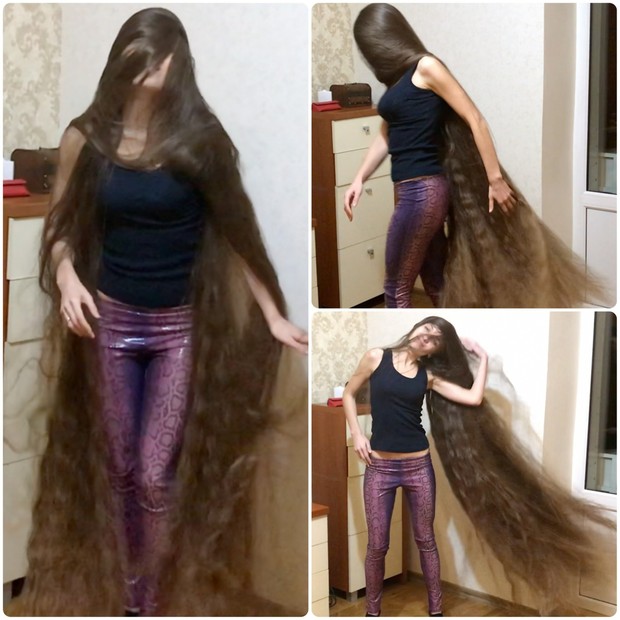 VIDEO - High heels and floor length hair