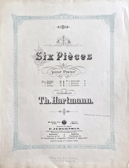 Six Pièces Op.7 - 2 Etude