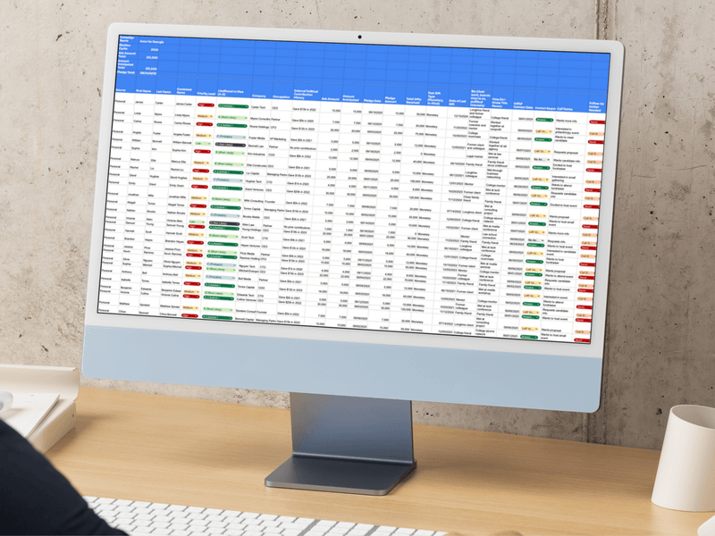 Campaign Rolodex/Donor List Template