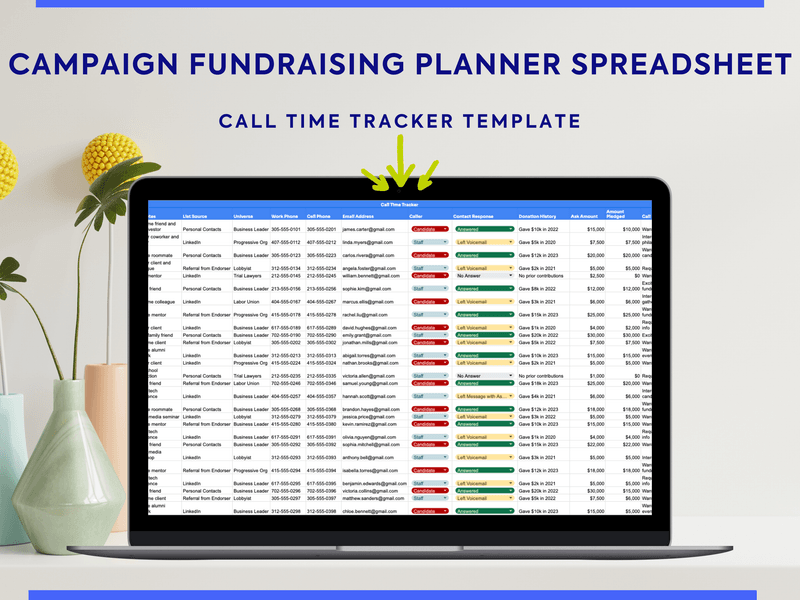Campaign Call Time Tracker Template