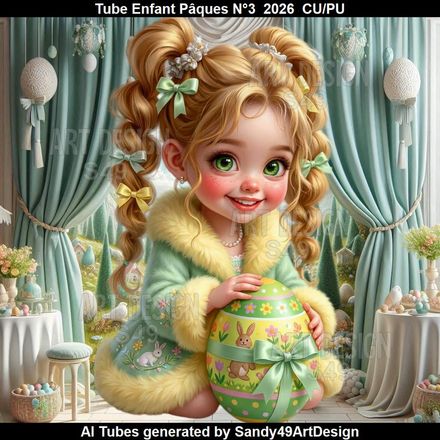 Tube Enfant Pâques N°3  2026