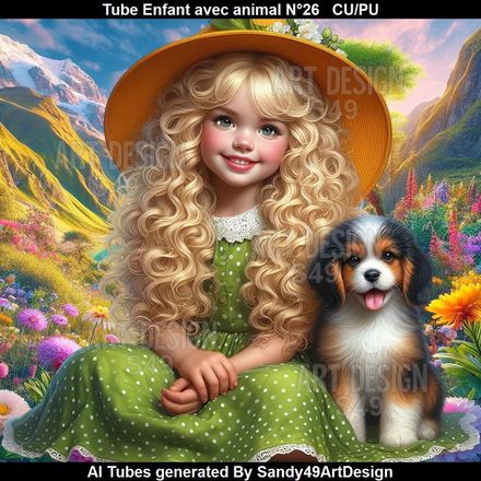 Tube Enfant avec animal N°26