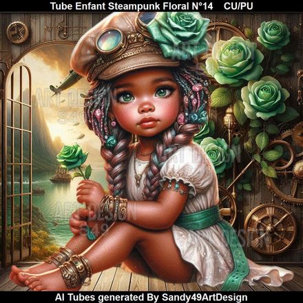 Tube Enfant Steampunk Floral N°14