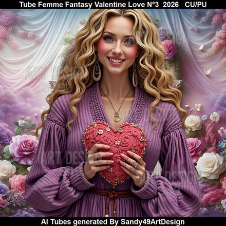 Tube Femme Fantasy Valentine Love N°3  2026  