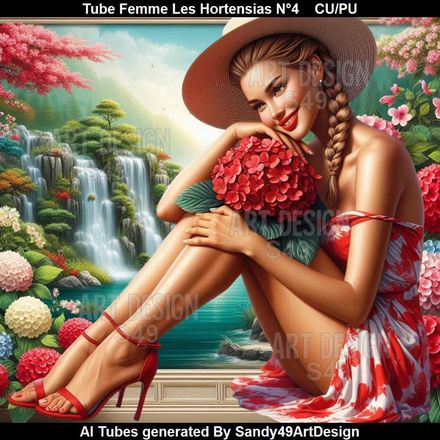Tube Femme Les Hortensias N°4