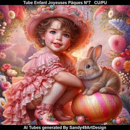 Tube Enfant Joyeuse Pâques N°7