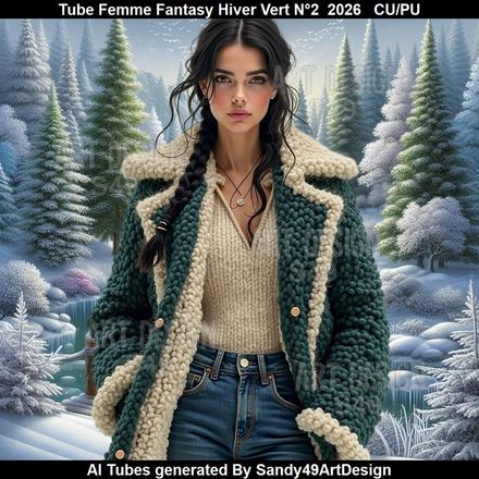 Tube Femme Fantasy Hiver vert N°2   2026