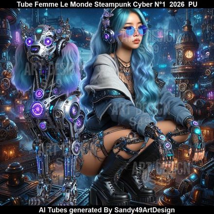 Tube Femme Le Monde Steampunk Cyber N°1  2026