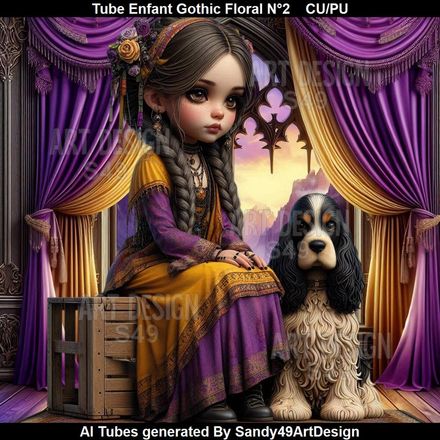 Tube Enfant Gothic Floral N°2