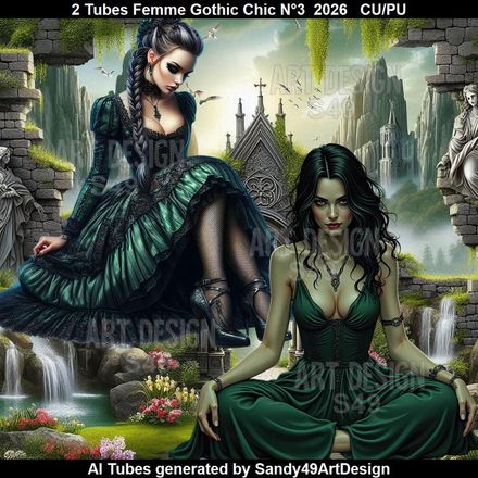 2 Tubes Femme Gothic Chic N°3  2026