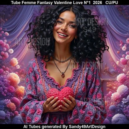 Tube Femme Fantasy Valentine Love N°1  2026